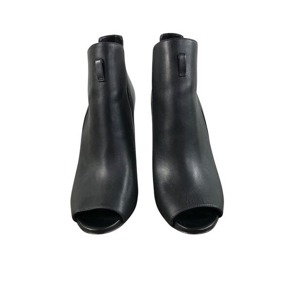 MICHAEL Michael Kors Lawson Open Toe Leather Bootie Sz 9 Black High Heel Holiday - Picture 3 of 11